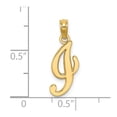 thumbnail image 3 of Diamond2Deal 14k Yellow Gold Script Letter I Initial Pendant for Women(L- 19.5 mm, W- 7.85 mm), 3 of 5