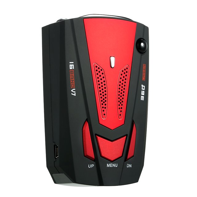 Detector de radar para vehículos de automóvil Detector de control de velocidad V7 Dispositivo de advertencia de alerta de voz de velocidad Rojo Rusia / Inglés