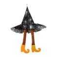 thumbnail image 1 of Percha para sombrero de bruja de Halloween, adorno colgante con piernas de bruja malvada y zapatos, bruja Naranja, 1 of 9