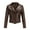 Coffee, variant on Womens Warm Long Sleeve Jacket Slim Winter Parkas Faux Leather Hoodless for New Year Valentine's Day