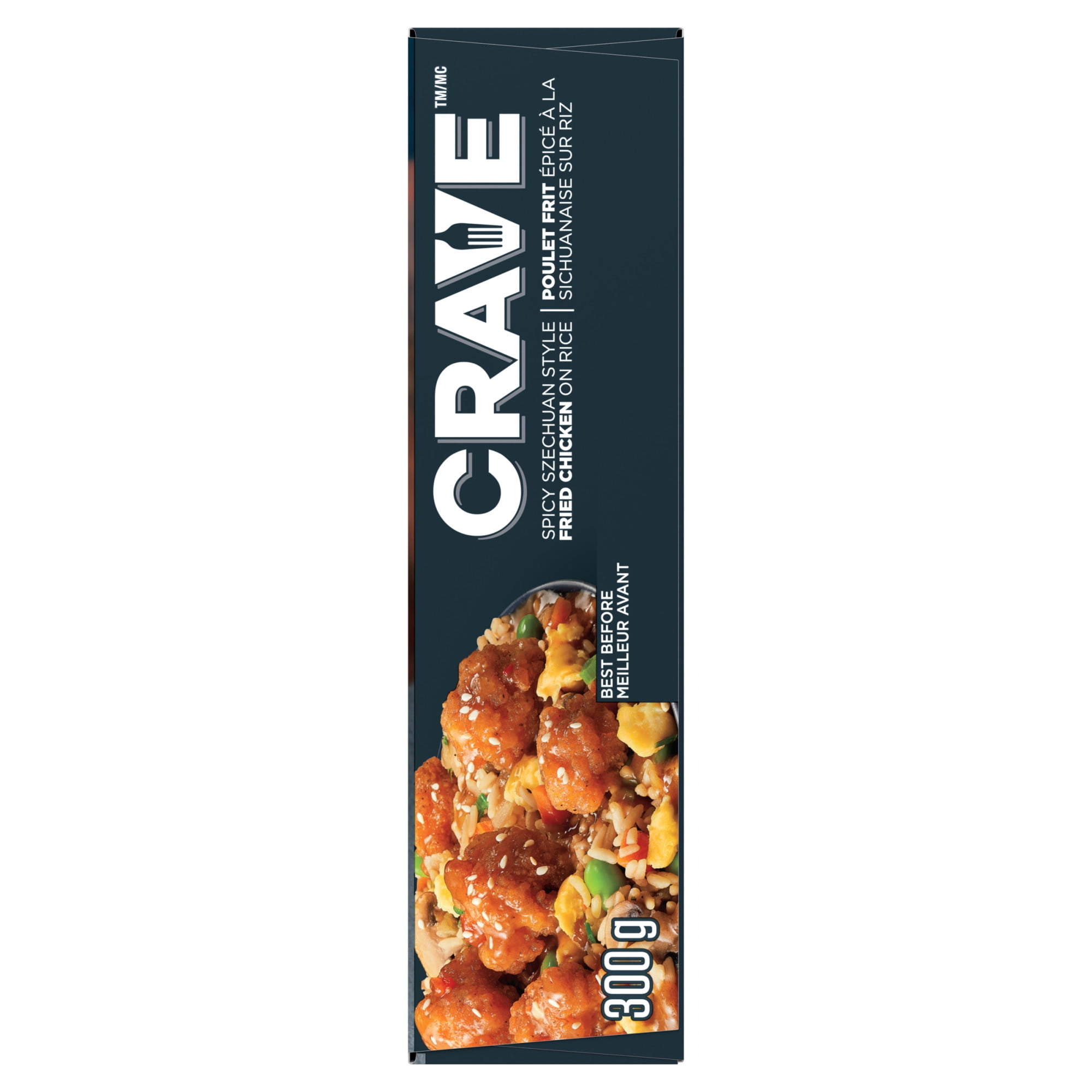 CRAVE Spicy Szechuan Style Fried Chicken on Rice Frozen Meal, 300 G Box, CRAVE Spicy Szechuan Style Fried Chicken on Rice Frozen Meal, 300 g Box