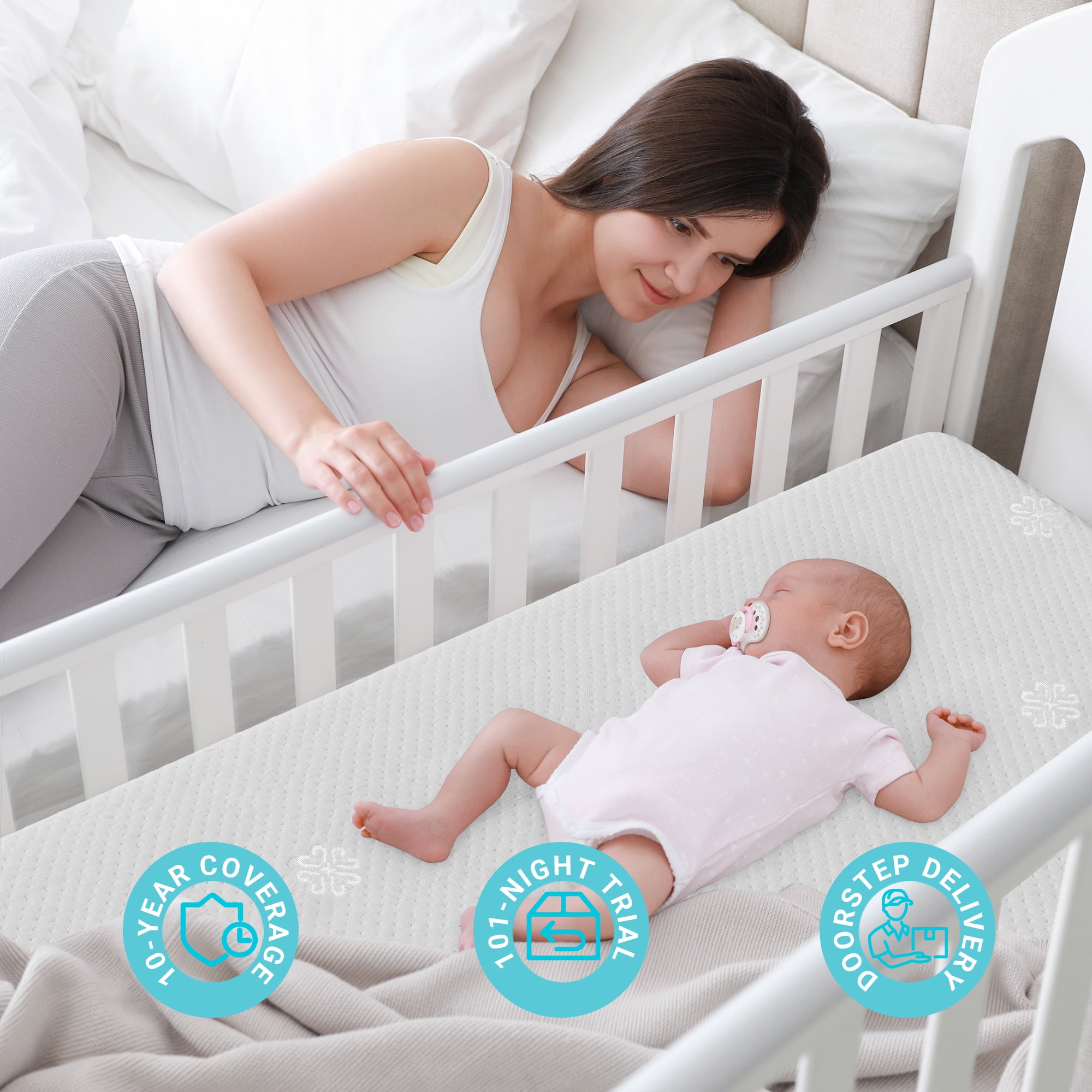 Serweet Dual Sided Crib and Toddler Mattress, 5.5 inch Foam Baby Mattress for Standard Size Cribs-CertiPUR-US Certified, 10 Year Coverage