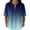 Dark Blue, variant on Womens Gradient Color Henley Tops Mandarin Collar Short Sleeve Crinkle T Shirts Transition Print Lightweight Casual Summer Blouses Orange L