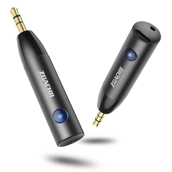 ZOACHII Adaptador auxiliar Bluetooth para automóvil, receptor de audio inalámbrico Bluetooth 5.0 con conector de 3,5 mm para vehículo, camión, hogar, altavoz estéreo, auriculares, transmisión de músic