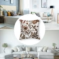 thumbnail image 5 of Brown and White Flowers Pillow Covers  Vintage Brown Flowers Throw Pillowcase Cotton Linen Decorative Morden Floral Outdoor Cushion Cover for Patio Sofa Bedroom Indoor Outdoor Party, 5 of 7