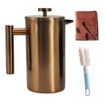 thumbnail image 1 of YJX 34oz Coffee Maker, Stainless Steel French Press, 1 Liter Camping Coffee Pot, Tea Maker, 34 Ounce Travel Coffee Presses, Heat Resistant Double Ins, 1 of 9