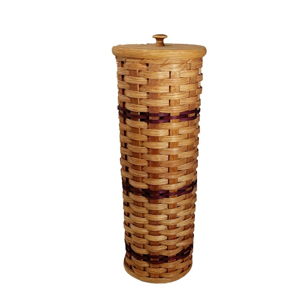 Amish Baskets and Beyond Oak Stain Free Standing 5 Roll Toilet Paper
