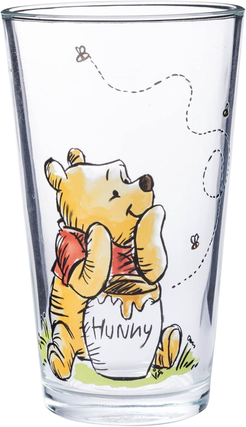 Silver Buffalo Disney's Winnie the Pooh Painted Scenes 4pc Pint Glass Set, 16 Ounces