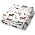 thumbnail image 3 of Western Horse Heart Print Blanket Farmhouse Country West Cowgirl Cowboy Throw Blankets for Couch Sofa Stuff Decor Gifts Soft Cozy Fleece Plush Flannel Bedding for Lover Girls Man Woman Adults 50"x60", 3 of 6