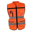 thumbnail image 3 of Chaleco reflectante de seguridad para adultos, ropa de trabajo para senderismo, al aire libre Naranja, 3 of 8