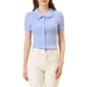 thumbnail image 1 of CAMISA SUAVE DE BOTONES CON COLLAR DULCE VINTAGE PARA MUJERES CHIC EN AZUL Y MORADO, 1 of 7