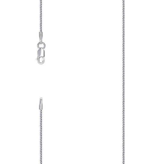 925 Silver Solid Franco Chain Rhodium 0.5mm Necklace 18 Inch Chain Necklace for Women and Men