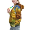thumbnail image 2 of Lsque Sky Golden Sunflower Field A Pattern Casual Women's Hoodie,Hooded Sweatshirt with Kangaroo Pocket,Pullover Hoodie with Eye-catching Drawstrings-Large, 2 of 7