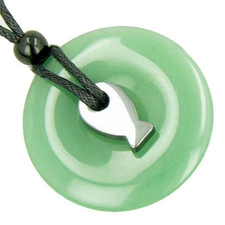 Green Rutilated Quartz Necklace - Double Lucky Fortune Fish Hematite and Quartz-Green Quartz Pendant Necklace