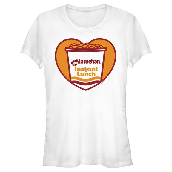 Junior's Maruchan Instant Lunch Heart  Graphic Tee White 2X Large