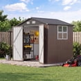 thumbnail image 3 of Clouddwell Metal Storage Shed with Hardtop Pergola 10x6 ft 2-in-1,57 Sq. Ft Outdoor Tool Shed for Backyard, 3 of 8