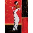 thumbnail image 2 of Johanna 14x18 Black Ornate Wood Framed with Double Matting Museum Art Print Titled - En rouge et or II, 2 of 4