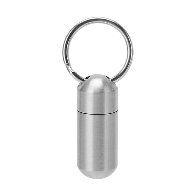 Medicine Case Keychain, Durable Portable Stainless Steel Medicine Case Lightweight Dirty Resistant For Traveling