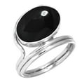 thumbnail image 1 of 925 Sterling Silver Ring For Women - Girls Natural Black Onyx Gemstone Silver Ring Size 12 July Birthstone Costume Silver Ring Size 12 Christmas - Gift For Women 925 Silver Gemstone Jewelry, 1 of 5