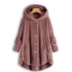 thumbnail image 3 of Suéter con capucha para mujer, blusa lisa con botones difusos y bolsillos, abrigo para otoño e invierno, 3 of 6