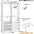 thumbnail image 2 of Closet System of 2 Sets, 4–10.5 Ft Closet Organizer System with 3 Drawers & 5 Shelves, Walk-In Closet with 4 Adjustable Hanging Rods, Wood Modular Closet Kits with Shoe Racks, White, 2 of 9