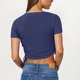 thumbnail image 3 of Tops de Trabajo de las Mujeres, Nueva Camiseta Casual de Cuello Redondo de Manga Corta con Cordón de Color Sólido para Diario Y Viajes, 3 of 7