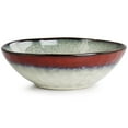 thumbnail image 6 of Elama Samara 12 Piece Stoneware Dinnerware Set in Red and Off White, 6 of 8