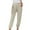 Khaki, variant on Aoochasliy Linen Pants for Women Plus Size Drawstring Casual Solid Elastic Waist Pocket Loose Trousers for Home Party Outdoor