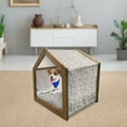 thumbnail image 3 of Abstract Pet House, Jumbling Messy Lines with and Grunge Look Distortion Noise Pattern, Outdoor & Indoor Portable Dog Kennel with Pillow and Cover, 5 Sizes, Black and Cream, by Ambesonne, 3 of 5
