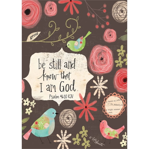 Shared Blessings Be Still and Know Thinking of You Card with KJV Scripture, 1 Count, Birds Florals Inspirational Religious Christian Greetings