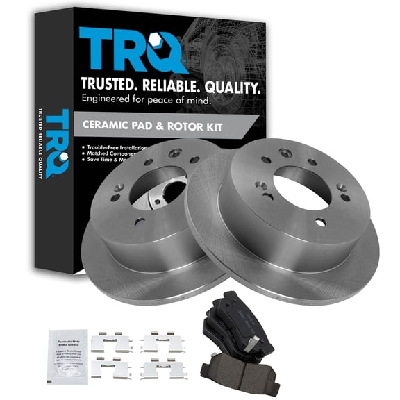 TRQ Rear Ceramic Brake Pad and Rotor Set Fits 2007-2008 Hyundai Elantra 2009 GLS Sedan SE 2010