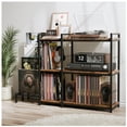 thumbnail image 2 of 400 Vinyl Record Storage Stand with Display Shelf, Turntable & Media Stereo Cabinet for Living Room, 2 of 9