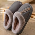 thumbnail image 4 of Ablanczoom Slippers Men Shoes: Memory Foam Winter Men Slippers Waterproof Non-Slip Warm Fuzzy Faux Fur Indoor Outdoor, 4 of 7