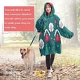 thumbnail image 4 of Wearable Oversized Blanket,Dark Teal Christmas Village Pattern Wearable Blanket Hoodie for Adults,Cozy Hooded Blankets with Super Pockets,Super Warm Fuzzy Pullover for Women & Men, 4 of 6