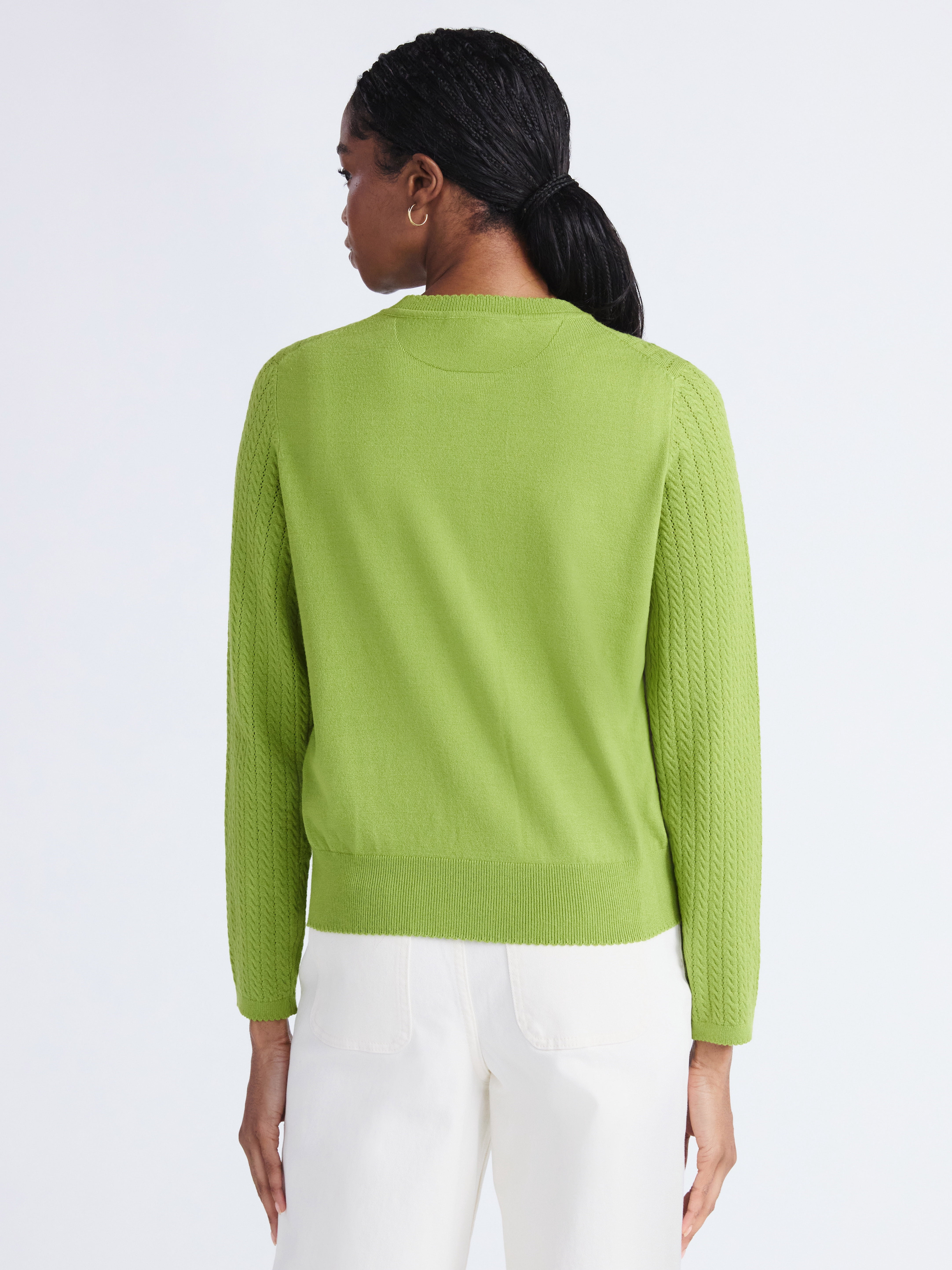 Free Assembly Women's and Women's Plus Cozy Yarn Welt Pocket Cable Cardigan Sweater, Midweight, Sizes XS-4X