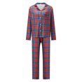 thumbnail image 2 of RUINIXCW Mommy and Me Matching Christmas Pajamas Plaid Print Lapel Tops and Pants, 2 of 7