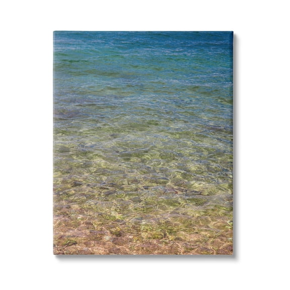 Stupell Underwater Clear Sea Floor Ripples Landscape Photography Gallery Wrapped Canvas Print Wall Art