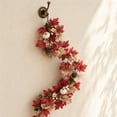thumbnail image 6 of SPOORYYO Artificial Fall Maple Leaf Garland with Mini Pumpkins Pine Cones Berries, Flexible Plastic Autumn Harvest Rattan Vine for Halloween Thanksgiving Front Door Mantel Home Decor, 74.8", 6 of 7