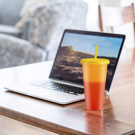 Roofei Color Changing Cups: Reusable Cups with Lids and Straws 2020