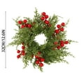 thumbnail image 5 of Artificial Wreath with Red Berries,Christmas Wreath Holiday Decor,Soft Rubber Wreath for Outdoor Xmas Winter Decorations,Candle Rings Wreaths Artificial Branches Berry,Christmas Candle Rings Wreath, 5 of 6