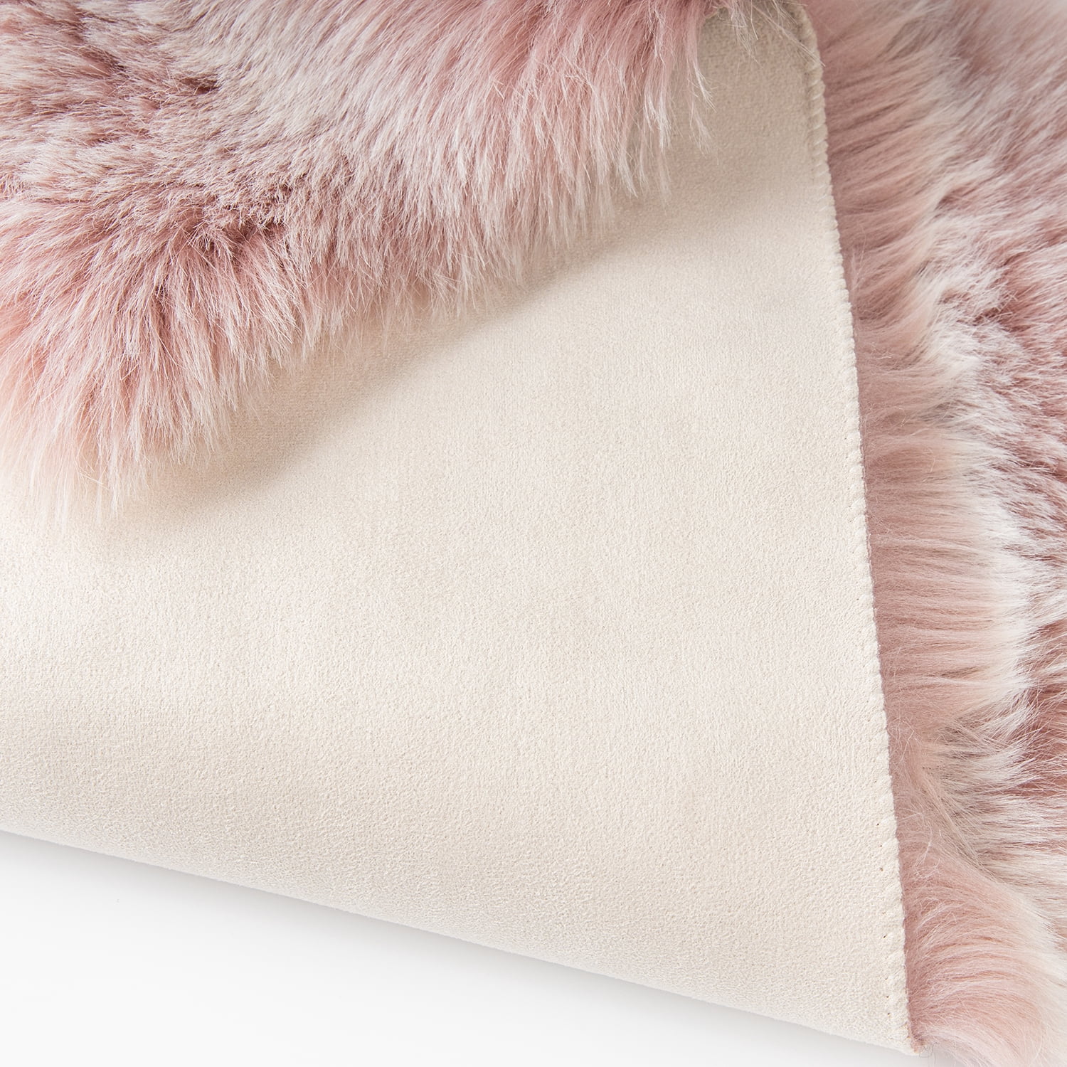 Phantoscope Ultra Soft Faux Fox Fur Series Decorative Indoor Area Rug 3x5 Feet Rectangle, Pink with White Tip, 1 Pack