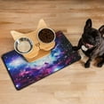 thumbnail image 3 of Dog Food Mat Space Galaxy Astronaut Planet Starry Night Cosmos Pet Feeding Mat Absorbent Waterproof Non-Slip Durable, 3 of 7