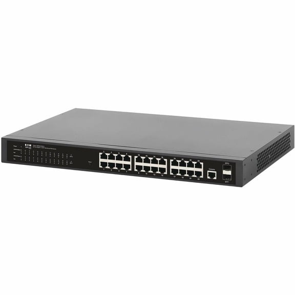 Eaton Tripp Lite Series 24-Port Managed Gigabit Ethernet Switch with PoE  Layer 2 1 Gbps 2x GbE SFP Ports 370W PoE 1U Rack/Desktop