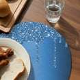 thumbnail image 3 of Modern Blue Round 15 Inch Placemats Set of 6, Abstract Diamond Luxury Gradient HeatResistant Non Slip Place Mats for Dining Table, Wipeable Braided Kitchen Table Mats for Housewarming, 3 of 9