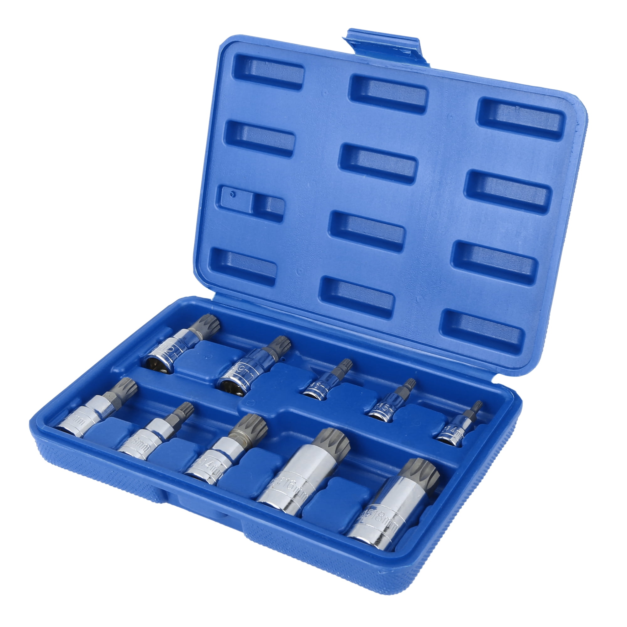 Vehicle 12 Point Triple Square Spline Bit Metal Tool Socket Set 10 Size