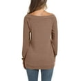 thumbnail image 3 of PPYOUNG Womens Off Shoulder Long Sleeve Blouses Casual Tunic Tops, 3 of 4