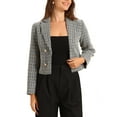 thumbnail image 1 of CHAQUETA DE LAPEL NOTCH PARA MUJERES INSPIRE CHIC, BLAZER CASUAL DE MANGA LARGA, S BEIGE NEGRO, 1 of 5