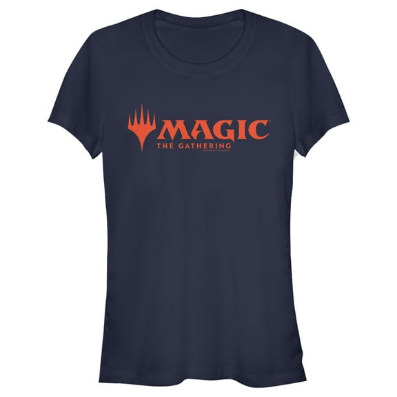 Junior's Magic: The Gathering Daring Logo  Graphic Tee Navy Blue Large