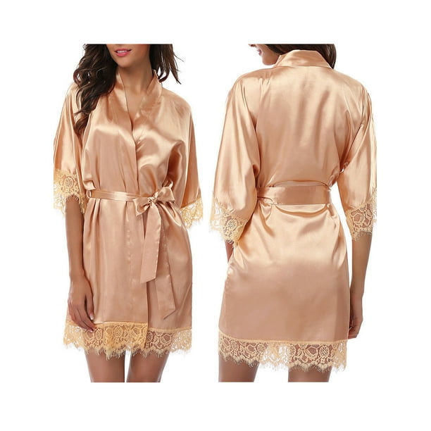 Women's Stylish Night Robes,Lace Smooth Robes, Bridesmaid Bridal Party