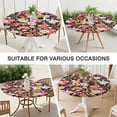 thumbnail image 7 of Pioneer Flower Floral Print Pattern Round Fitted Tablecloth with Elastic Edge,Dining Table Cover Waterproof,Outdoor Round Tablecloth for Camping,Dining,Indoor and Outdoor, 7 of 7